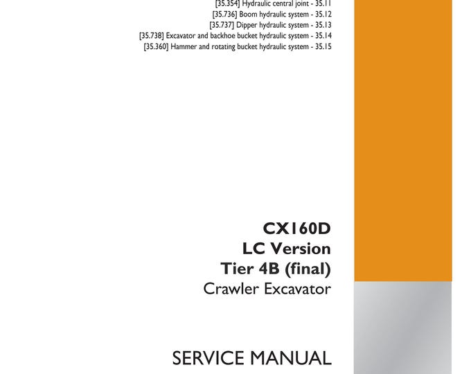 Case CX160D LC Version Tier 4B (final) - Hydraulic systems - 35 Hydraulic swing system - 352 - Repair Manual- Service Manual (Pdf Download)
