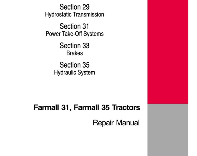 Case Farmall 31 Farmall 35 - Repair Manual - Service Manual-Shop Manual (Pdf Download)
