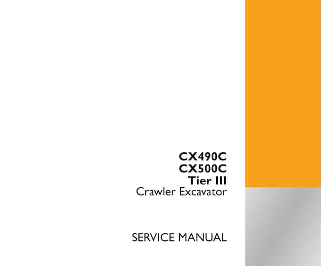 Case CX490C Crawler excavator LC version CX500C Crawler excavator LC ME version   -  Service Manual (Pdf Download)