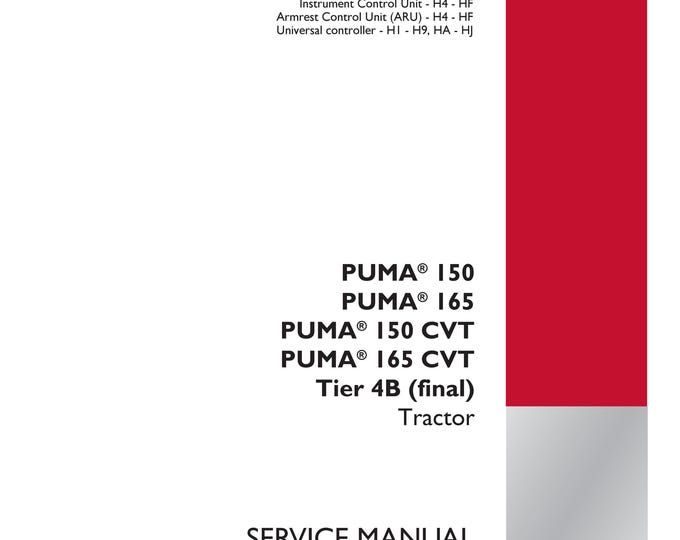 Case Puma 150 Puma 165 Puma 150 CVT Puma 165 CVT Tier 4B -Electrical systems - 55-Harnesses and connectors -100-Repair Manual-(Pdf Download)