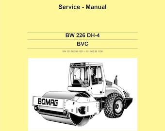 Bomag Walzenzug BW226 DH-4 BVC Service Anleitung 00891420 12.2010 - Englisch (Pdf Download)