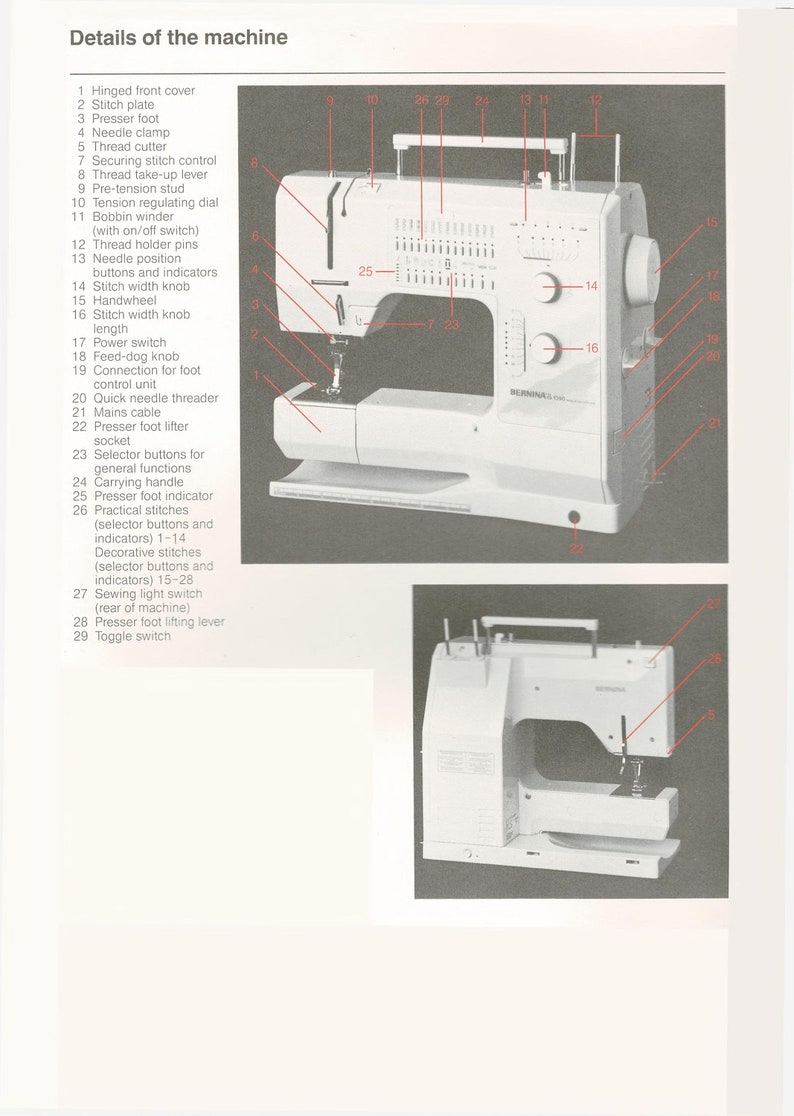 Bernina 1090 1090 S Sewing Machine Instruction Manual User Manual