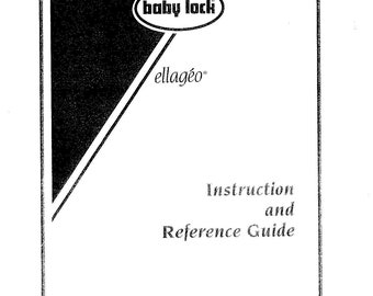Baby Lock Ellageo ESG3 Sewing Machine Instruction Manual