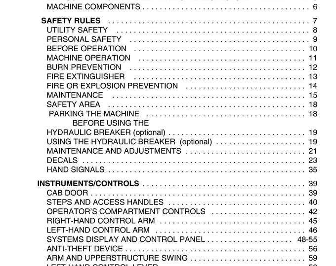 Linkbelt 130-160 LX - Operation Manual - Workshop Manual  (PDF Download)