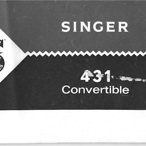 Singer 431 Sewing Machine Instruction Manual - User Manual - Complete User Guide - English