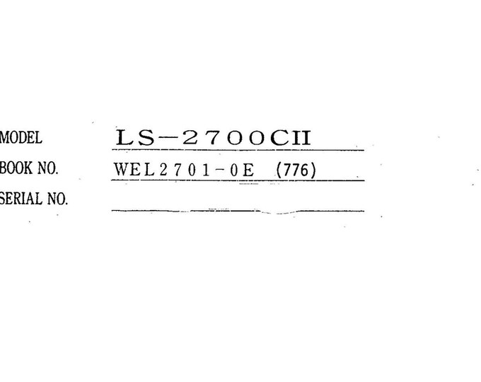 Linkbelt - Excavator LS-2700CII EX - Shop Manual - Workshop Manual - Service Manual - English