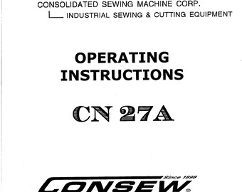 CONSEW CN27A Sewing Machine Instruction Manual - English