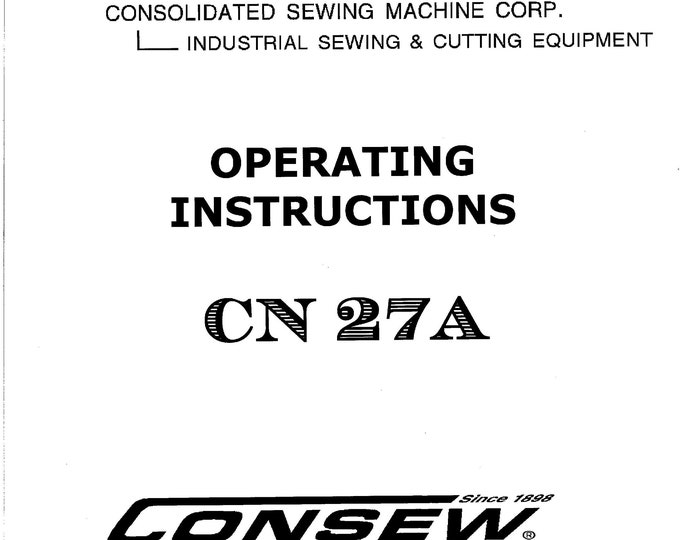 CONSEW CN27A Sewing Machine Instruction Manual - User Manual - Complete User Guide - English