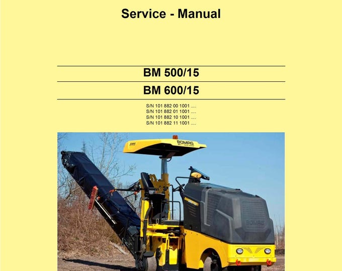 Bomag BM 500-15  BM 600-15 Service Manual 00891685 2012- English (PDF Download)