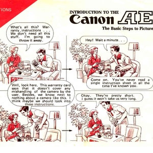 Canon AE-1 1970&#39;s Instruction Manual - User Manual - Complete User Guide - English
