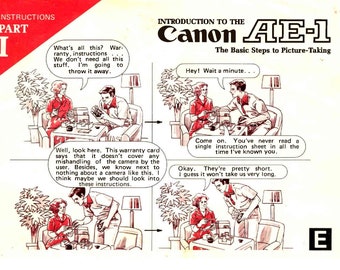 Canon AE-1 1970's Instruction Manual - User Manual - Complete User Guide - English