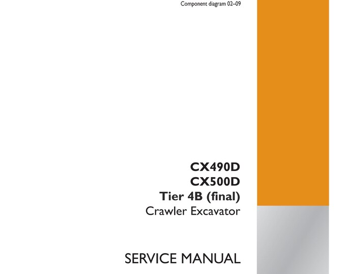 Case CX490D CX500D Tier 4B - Crawler Excavator -  Service Manual  -Repair Manual-(Pdf Download)