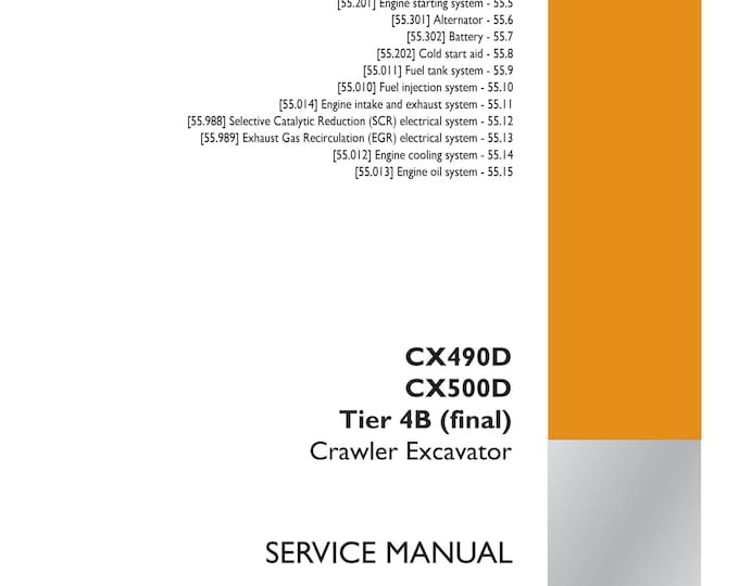 Case CX490D CX500D ELECTRICAL SYSTEMS - 55 -  Service Manual (Pdf Download)