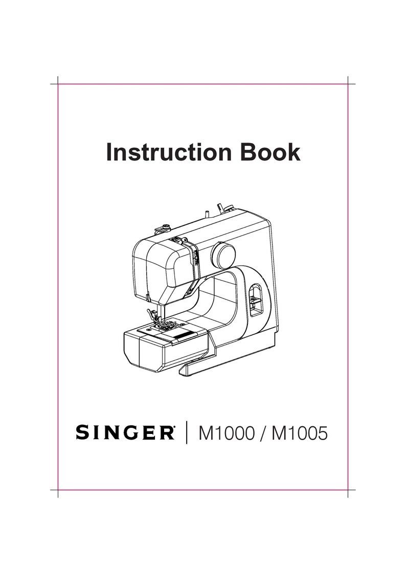 Singer M1000 M1005 Sewing Machine Instruction Manual User Manual