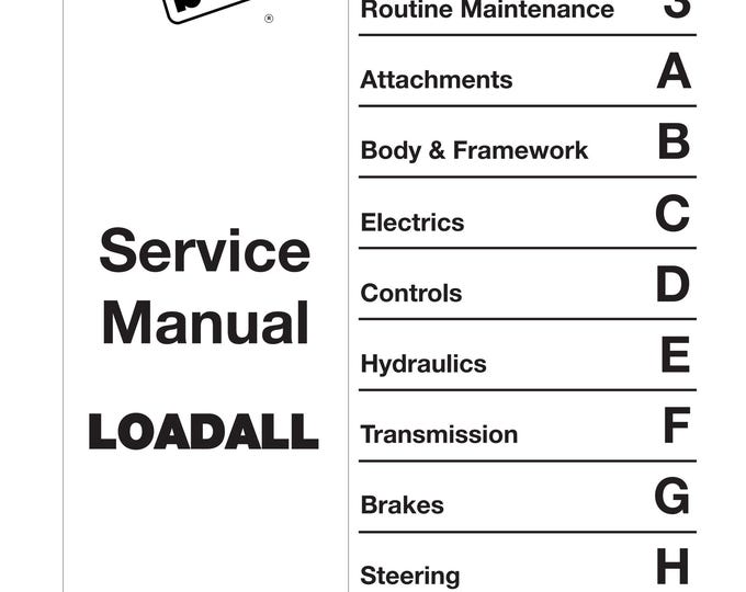JCB Loadall 9803-3610 - Workshop Manual - Service Manual - Parts Manual - Owners Manual (PDF Download)