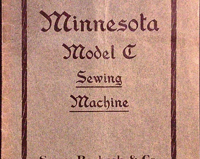 Davis Minnesota Model C- Sewing Machine -Service Manual - Instruction Manual -  Wiring Diagram - Schematic - Operation Manual - Parts List