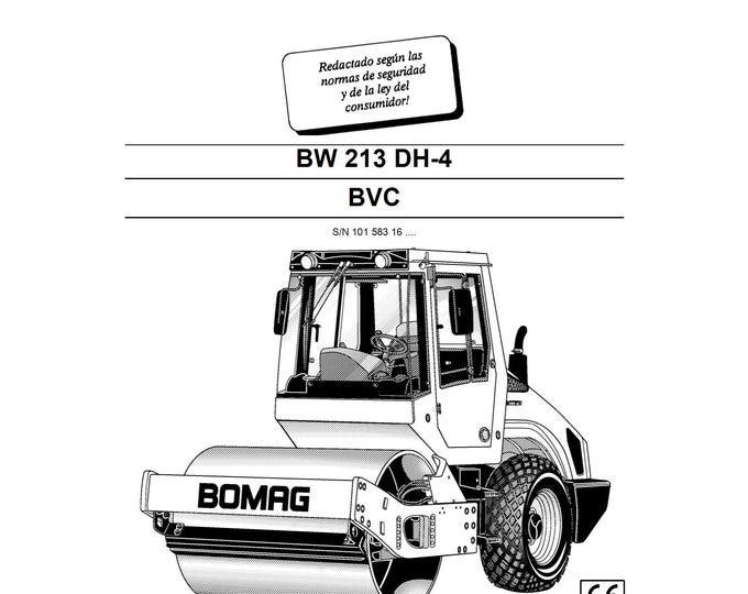 Bomag Self-propelled Roller BW 213 DH-4 BVC Maintenance Instructions 05.2007 00804443 - Spanish  (Pdf Download)
