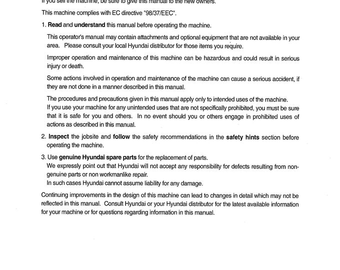 Hyundai HL-740TM Operation Manual - User Manual - Instruction Manual - Operators Manual