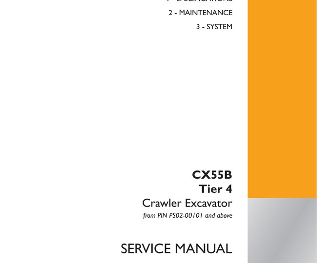 Case CX55B Tier 4 Crawler Excavator - Service Manual (Pdf Download)