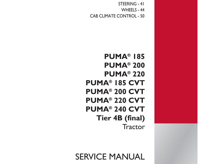 Case Puma 185 Puma 200 Puma 220 Puma 185 Cvt Puma 200 Cvt Puma 220 Cvt Puma 240 Cvt Tier 4B- Pneumatic system-Repair Manual (Pdf Download)