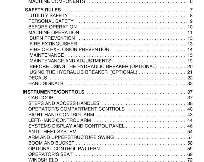 Linkbelt 330 LX - Operators Manual- Workshop Manual  (PDF Download)