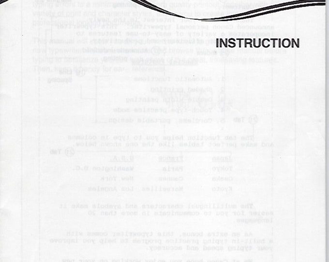 Canon Typestar 10 Typewriter Instruction Manual - User Manual - Complete User Guide
