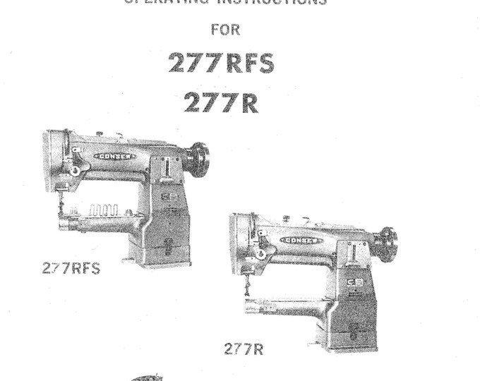 CONSEW 277RFS - 277R Sewing Machine Instruction Manual - User Manual - Complete User Guide - English