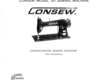 CONSEW 30 Sewing Machine Instruction Manual - User Manual - Complete User Guide - English