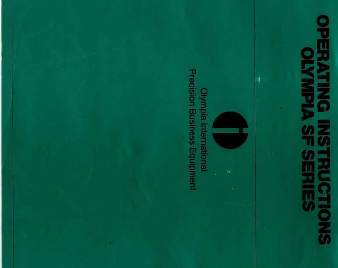 Olympia Traveller Typwriter Instruction Manual - User Manual - Complete User Guide