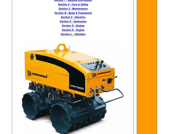 JCB VM 1500 - Workshop Manual - Service Manual - Parts Manual - Owners Manual (pdf Download)