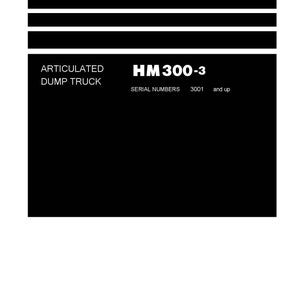 Komatsu HM300-3 Gelenkkipper Werkstatt-Handbuch - Werkstatt-Handbuch - Service-Handbuch - Englisch