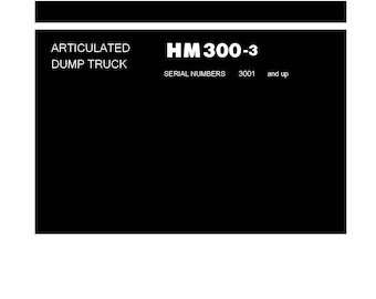 Komatsu HM300-3 Articulated Dump Truck Shop Manual (PDF Download)