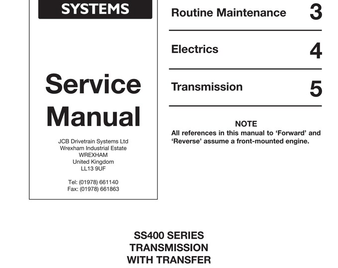 JCB 9803-9010 - Workshop Manual - Service Manual - Parts Manual - Owners Manual (PDF Download)