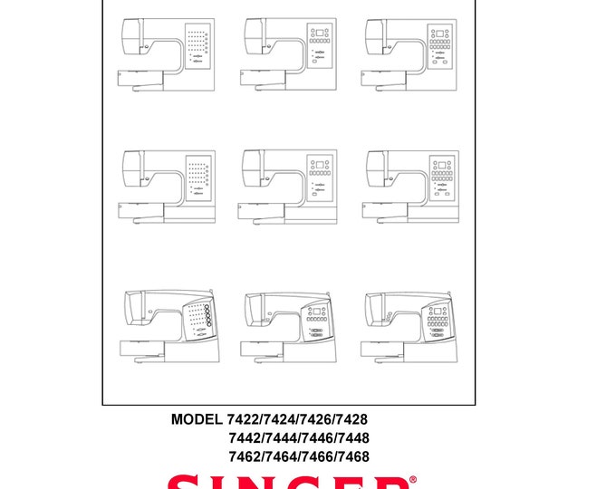 Singer-7422-7424-7426-7428-7442-7444-7446-7448-7462-7464-7466-7468-Service-Manual Repair Manual - English