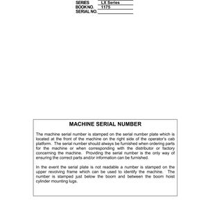 Linkbelt - Excavator 600 LX MH Tier 3  - Shop Manual - Workshop Manual - Service Manual - English