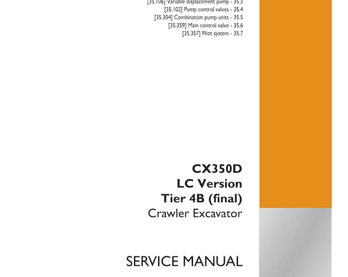 Case CX350D Long Reach LC Version Tier 4B (final) - Repair manual - (Pdf Download)