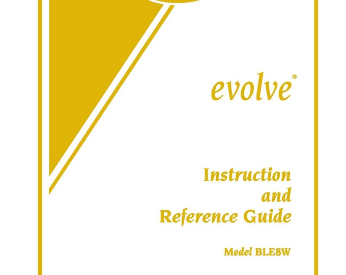 Baby Lock Evolve BLE8W Sewing Machine Instruction Manual - User Manual - Complete User Guide - English