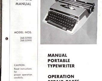 Sears Achiever Typewriter Instruction Manual - User Guide (Digital PDF Download)