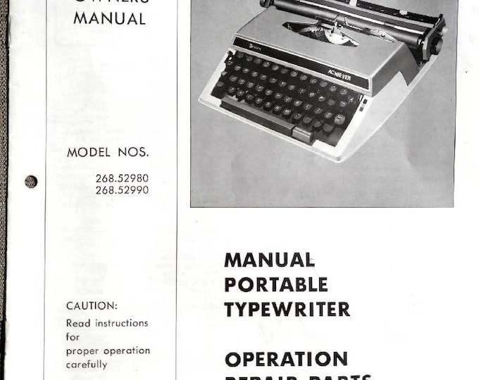 Sears Achiever Typewriter Instruction Manual - User Manual - Complete User Guide
