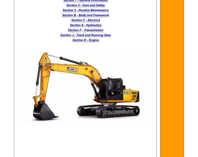 JCB JS 210, JS220 - Engine - Service Manual - Parts Manual - Owners Manual (PDF Download)