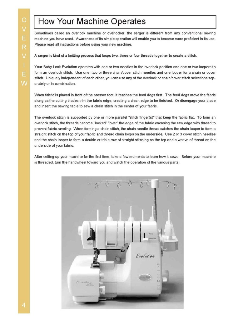 Baby Lock Evolution BLE8W2 Sewing Machine Instruction Manual User Manual Complete User Guide