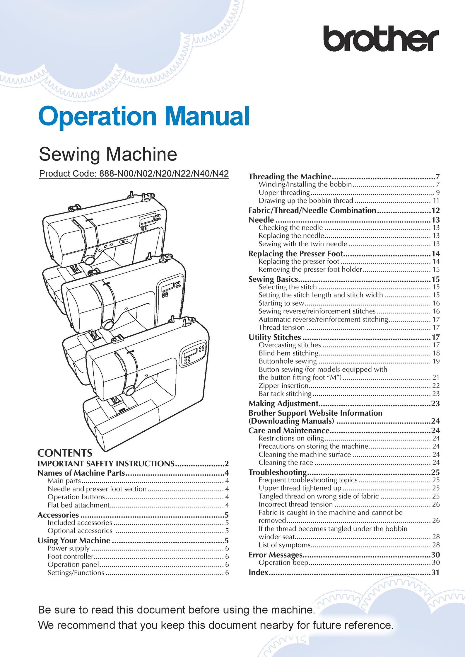Brother CS5055 Sewing Machine Instruction Manual - User Guide - Etsy