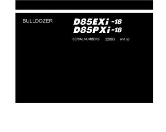 Manual de taller de la excavadora Komatsu D85EXI-18 D85PXI-18 (Descarga en PDF)