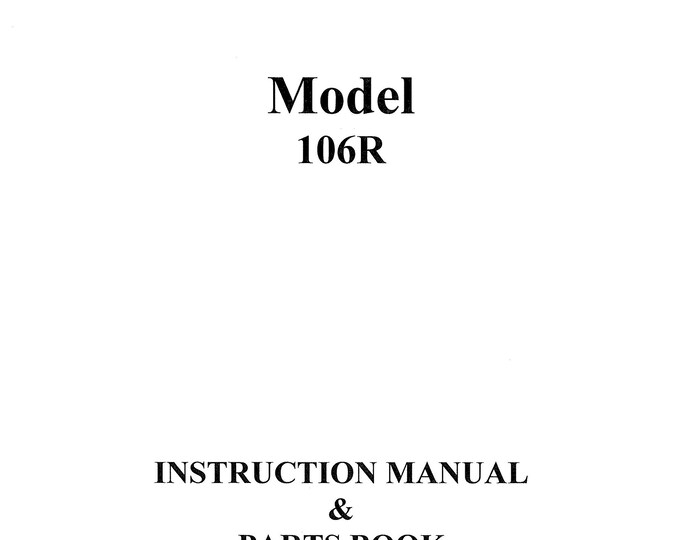 CONSEW 106R Sewing Machine Instruction Manual - User Manual - Complete User Guide - English