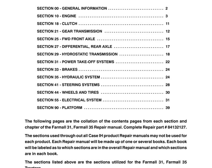 Case Farmall 31 Farmall 30 - Repair Manual - Service Manual-Shop Manual (Pdf Download)