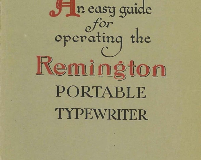 Remington portable Typewriter Instruction Manual - User Manual - Complete User Guide