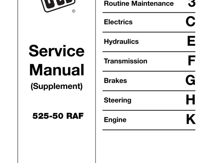 JCB 525-50 RAF 9803-3675 - Workshop Manual - Service Manual - Parts Manual - Owners Manual (PDF Download)