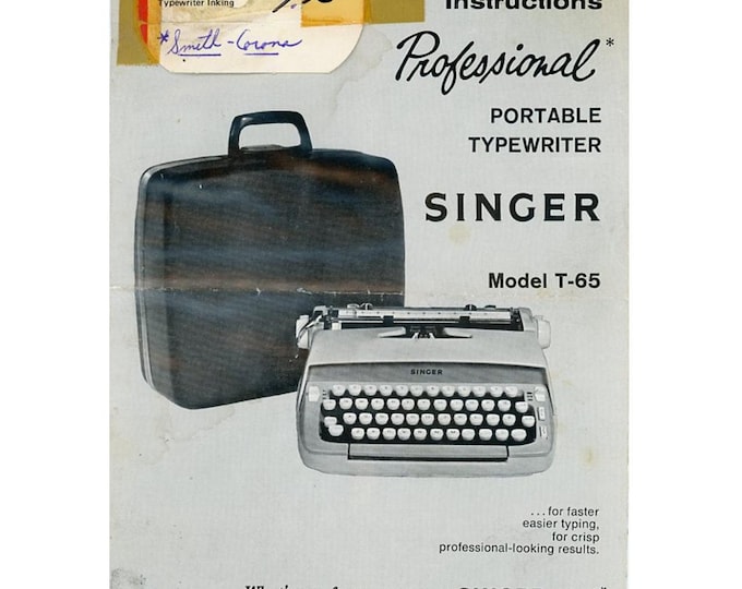 Singer T-65 Typewriter Instruction Manual - User Manual - Complete User Guide