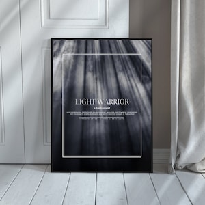Light Warrior Poster, Spiritual Print, Light Warrior Wall Art, Light Warrior Gift, Spiritual Light Warrior, Spiritual Gift, Instant Download