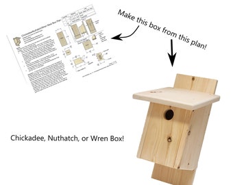 Piano per cassetta nido per uccelli / Piano per cassetta nido per cinciallegra / picchio muratore / scricciolo / Piano fai da te per casa nidificazione per uccelli